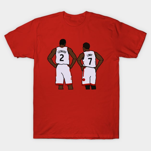 Kawhi Leonard and Kyle Lowry - NBA Toronto Raptors T-Shirt by xavierjfong